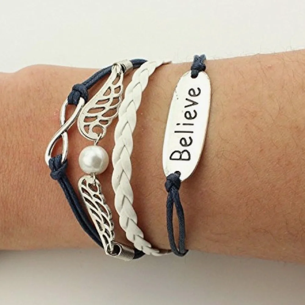 Believe Woven Braided Bracelet